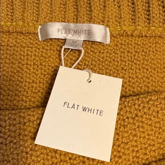 Flat White, Sold at Anthropologie, Gold Knit Mini Skirt, Size Medium wool blend - Picture 2 of 7